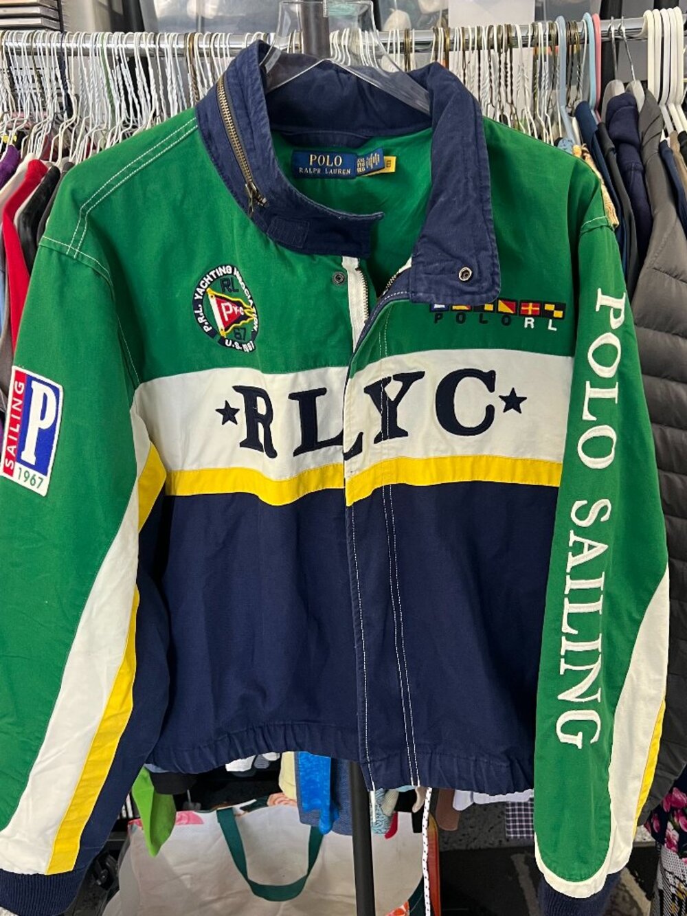 Polo Ralph Lauren Women's Yacht Club Cotton Canvas Multicolor Sailing Jacket 2XL